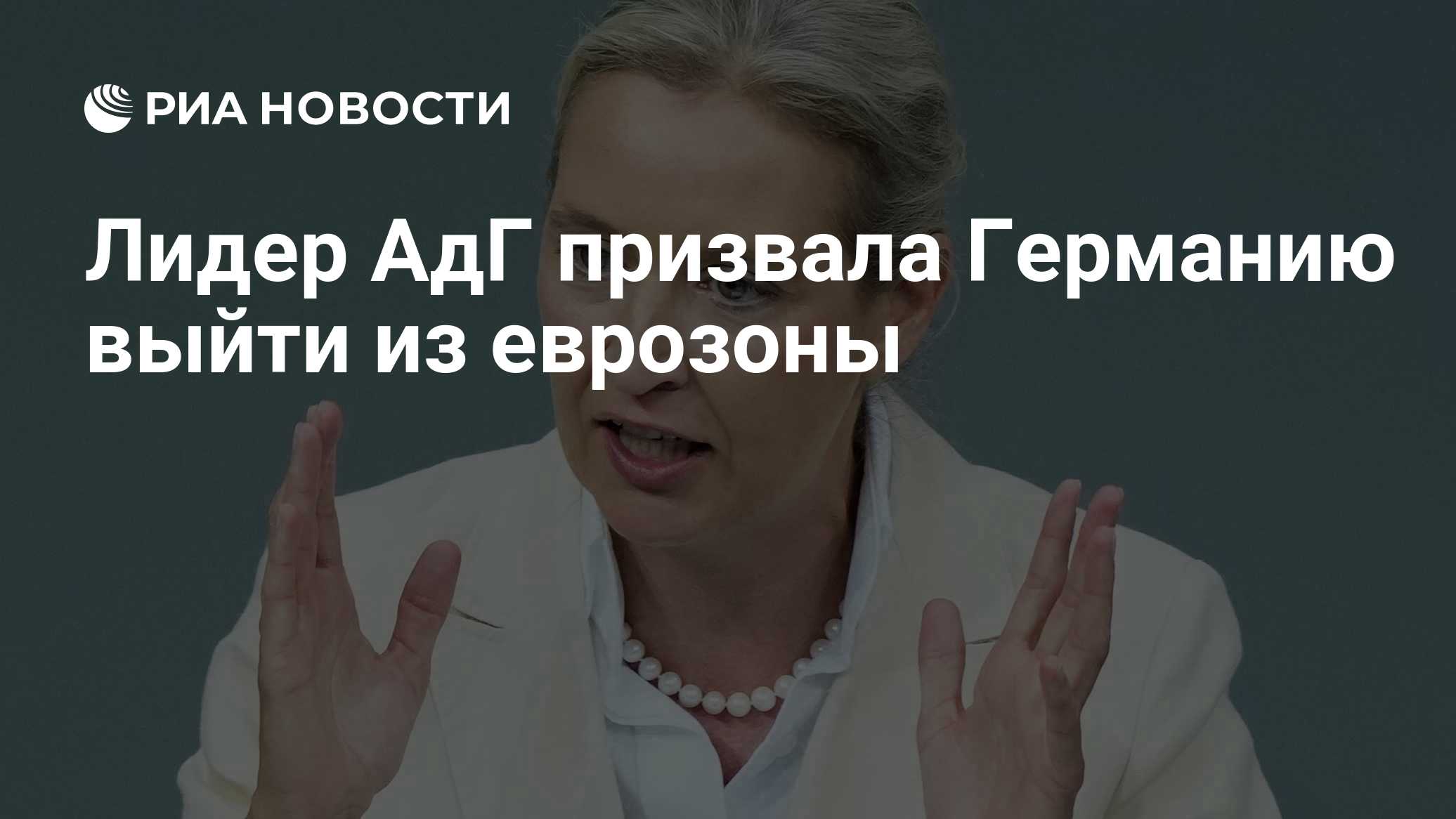 Лидер АдГ призвала Германию выйти из еврозоны