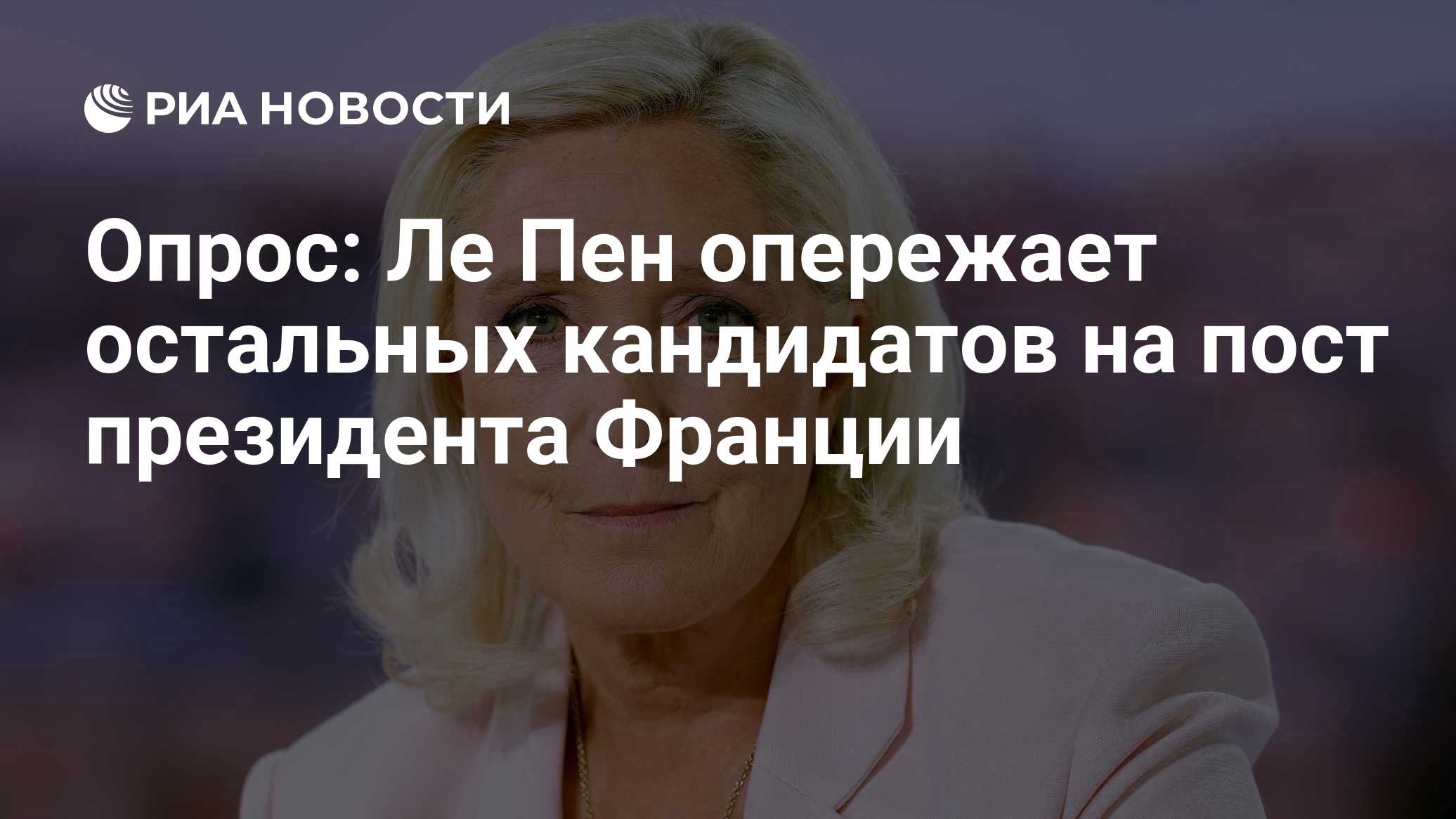 Опрос: Ле Пен опережает остальных кандидатов на пост президента Франции