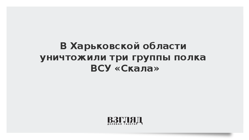 В Харьковской области уничтожили три группы полка ВСУ «Скала»