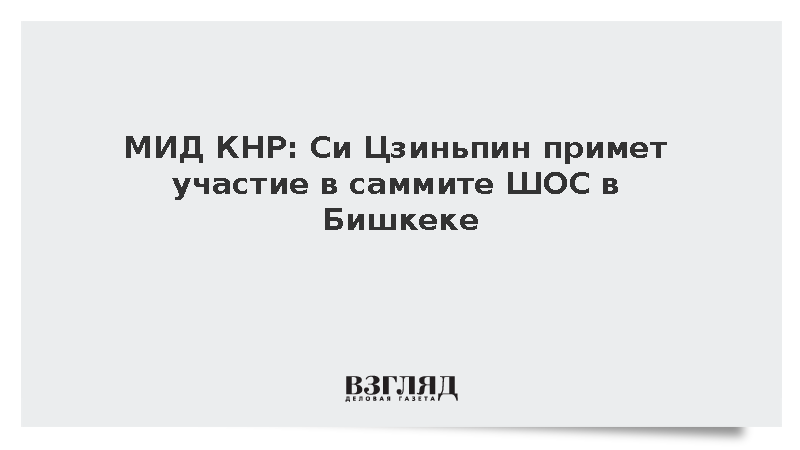 МИД КНР: Си Цзиньпин примет участие в саммите ШОС в Бишкеке