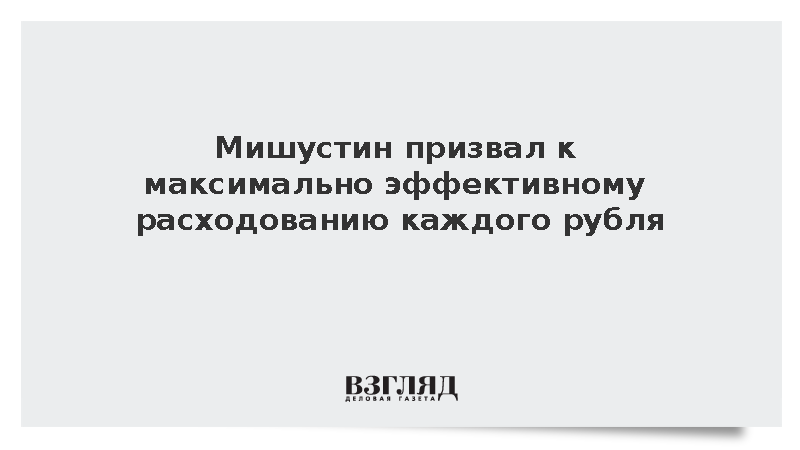 Мишустин: Каждый рубль из бюджета должен расходоваться максимально эффективно