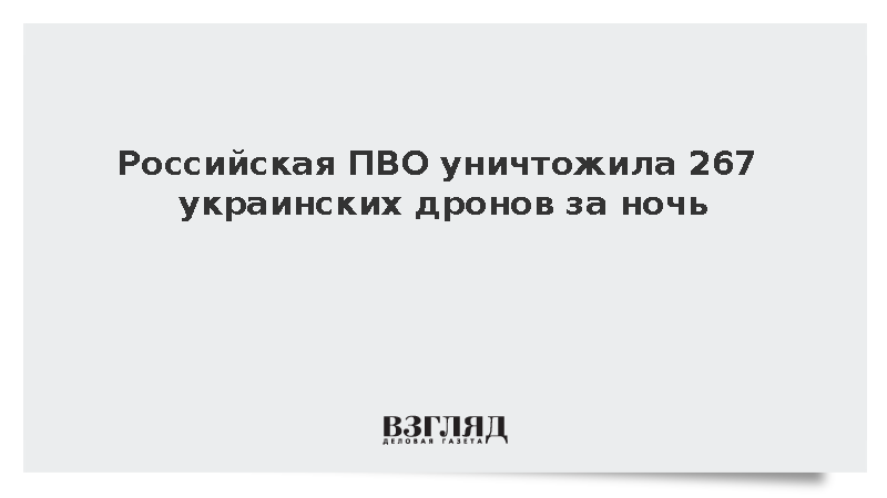 Российская ПВО уничтожила 267 украинских дронов за ночь