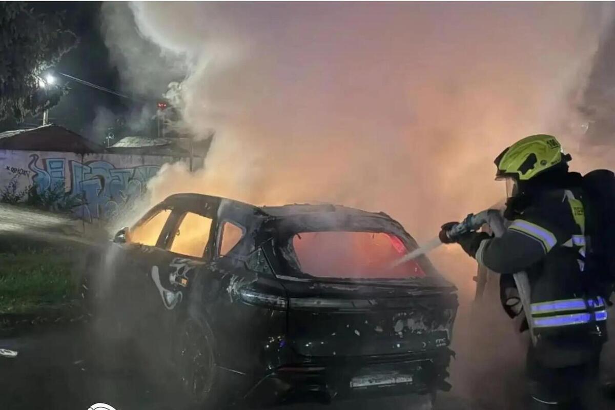 В Сертолово ночью сгорел мусор в пухто и легковой автомобиль