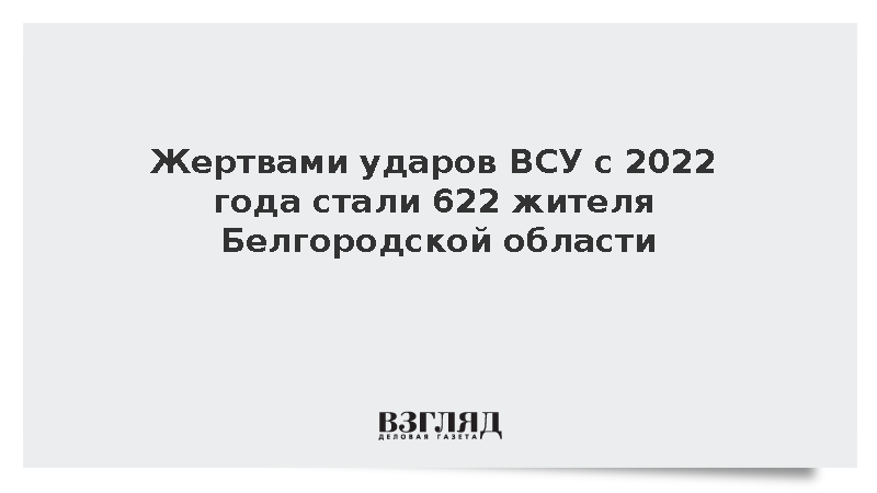 Шуваев: С 2022 года боевики убили 622 белгородца
