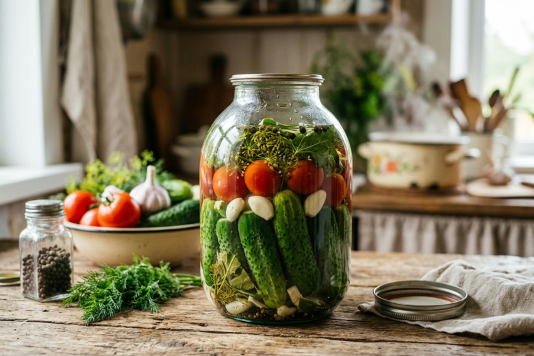 Огурцы и томаты «2 в одном» — мой ленивый рецепт на зиму: быстро, вкусно, улетает мгновенно