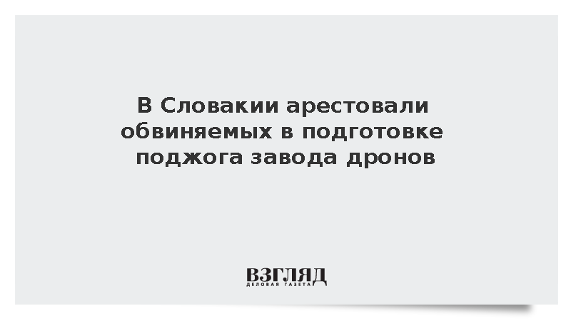 Dennik N: В Словакии арестовали обвиняемых в подготовке поджога завода дронов