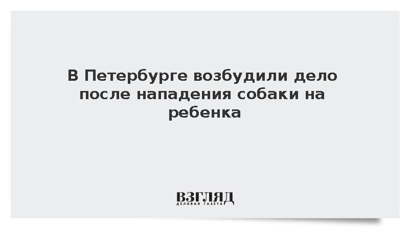 СК: В Петербурге возбудили дело после нападения собаки на ребенка