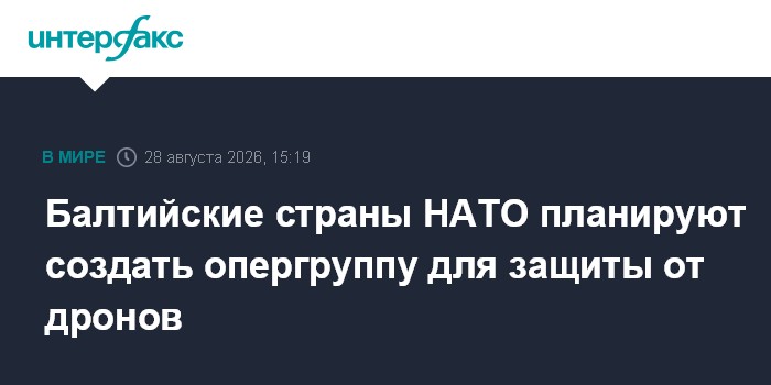 Балтийские страны НАТО планируют создать опергруппу для защиты от дронов
