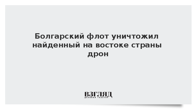 Sofia Globe: Болгарский флот уничтожил найденный на востоке страны дрон