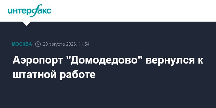 Аэропорт "Домодедово" вернулся к штатной работе