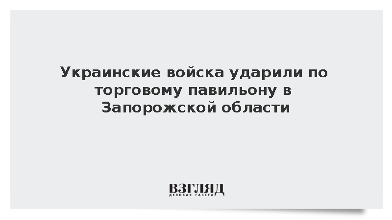 Балицкий: При атаке ВСУ на торговый павильон в Васильевке ранены четыре человека