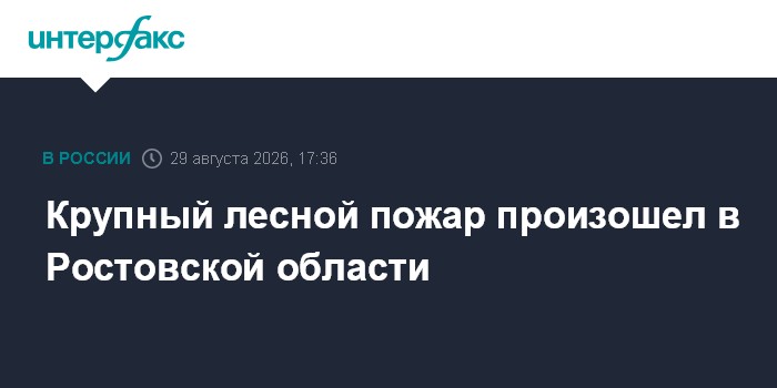 Крупный лесной пожар произошел в Ростовской области