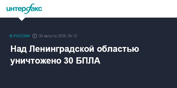 Над Ленинградской областью уничтожено 30 БПЛА