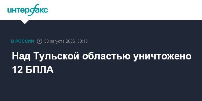 Над Тульской областью уничтожено 12 БПЛА
