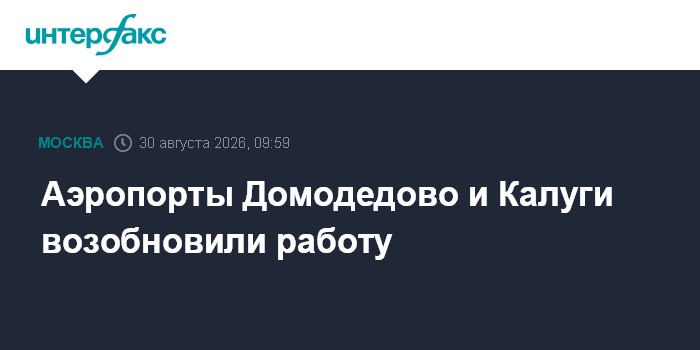 Аэропорты Домодедово и Калуги возобновили работу