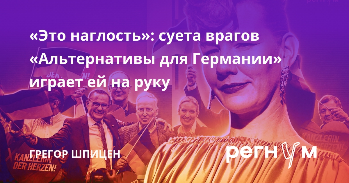 «Это наглость»: суета врагов «Альтернативы для Германии» играет ей на руку