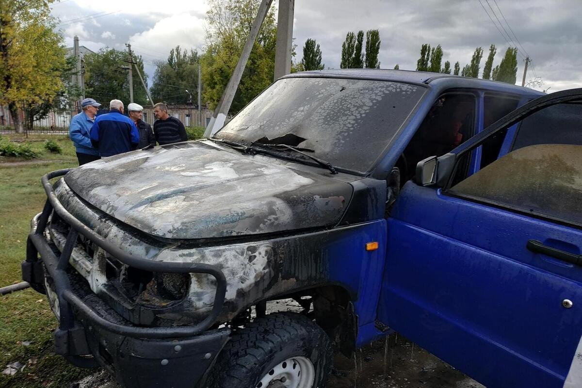 Автомобиль загорелся на трассе М4 «Дон» в Воронежской области