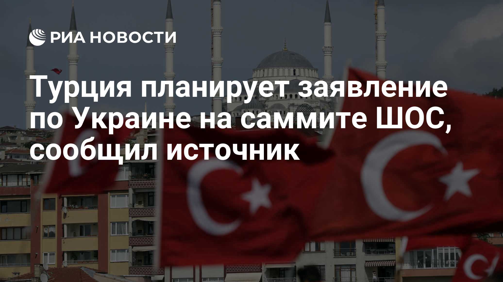 Турция планирует заявление по Украине на саммите ШОС, сообщил источник