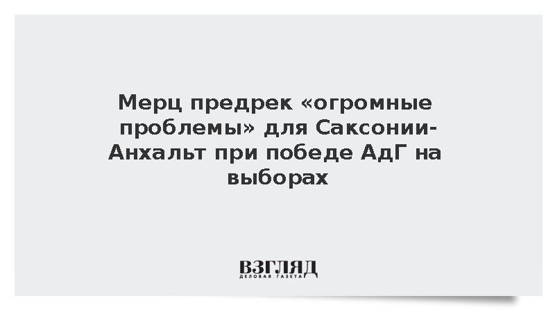 Мерц предрек «огромные проблемы» для Саксонии-Анхальт при победе АдГ на выборах