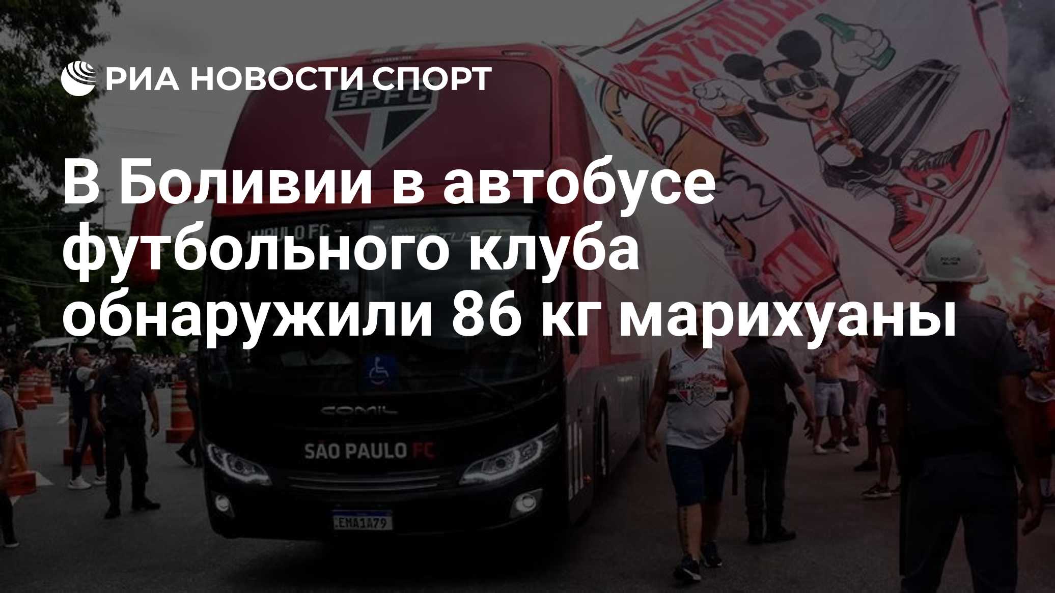 В Боливии в автобусе футбольного клуба обнаружили 86 кг марихуаны