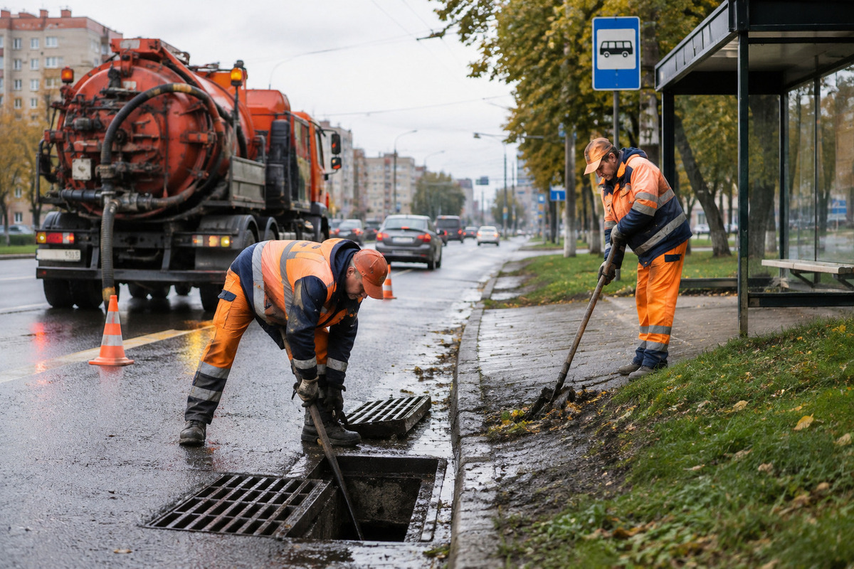 В Ульяновске прочистили ливневки и водоотводы