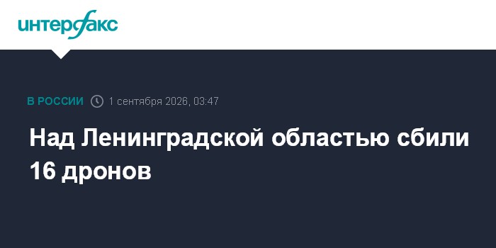 Над Ленинградской областью сбили 16 дронов