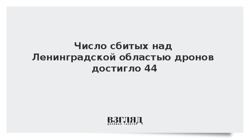 Число сбитых над Ленинградской областью дронов достигло 44