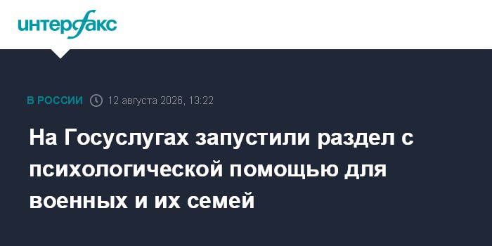 На Госуслугах запустили раздел с психологической помощью для военных и их семей