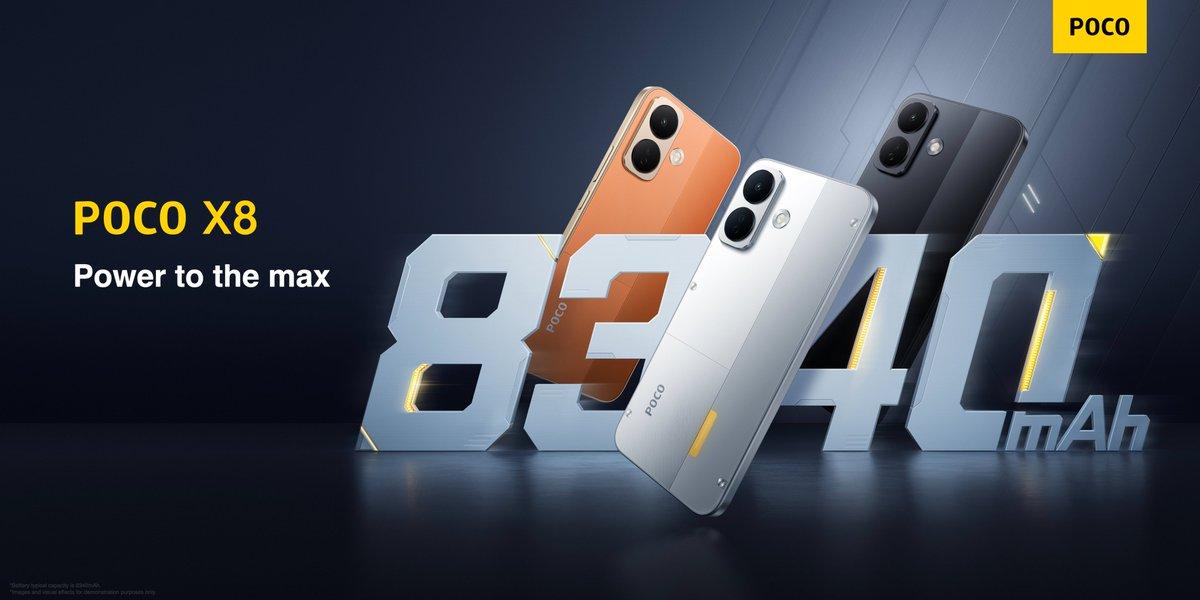 Представлен Poco X8: 8340 мА·ч, 67 Вт, IP69K и 50 Мп за 320 евро
