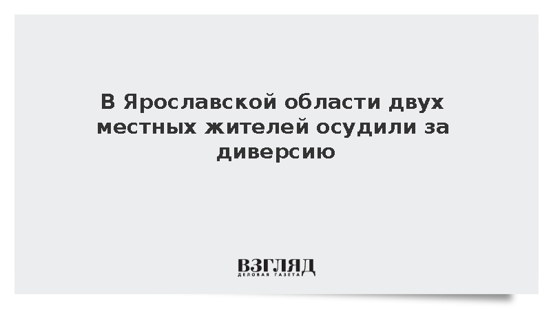 В Ярославской области двух местных жителей осудили за диверсию
