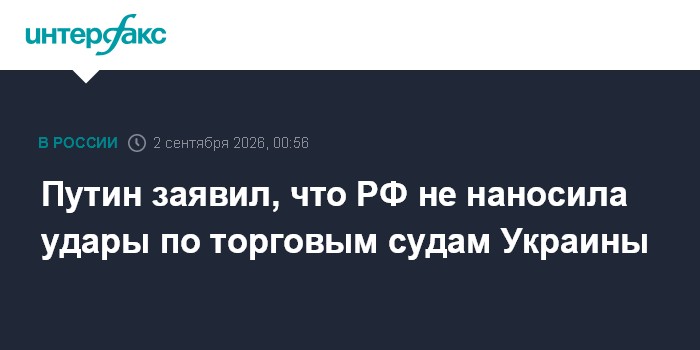 Путин заявил, что РФ не наносила удары по торговым судам Украины