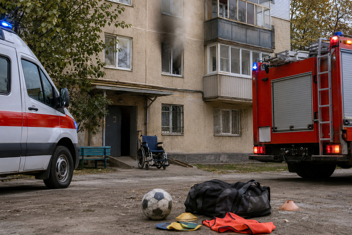 Футболисты героически вынесли пенсионерку из квартиры во время пожара