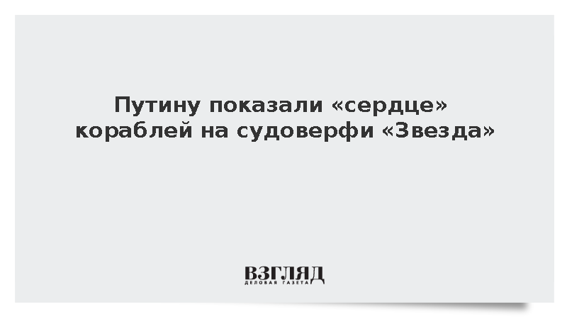 Путин осмотрел судовые движители на приморской верфи «Звезда»