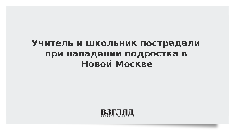 Два человека получили травмы из-за нападения восьмиклассника в московской школе
