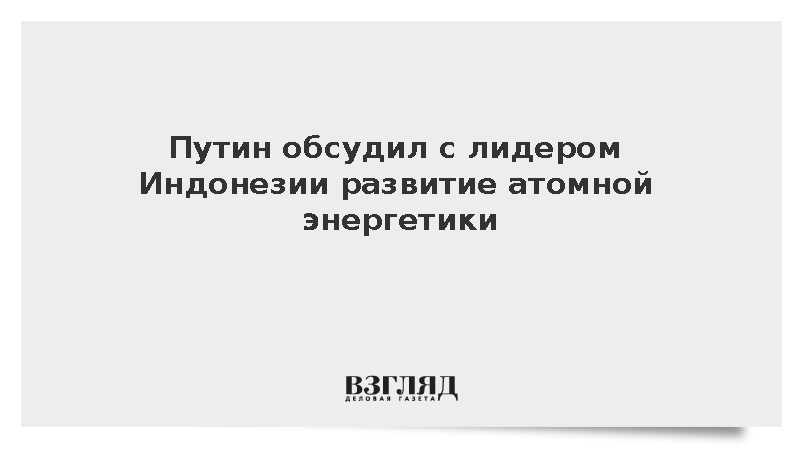 Путин и лидер Индонезии на ВЭФ обсудили сельское хозяйство и судостроение