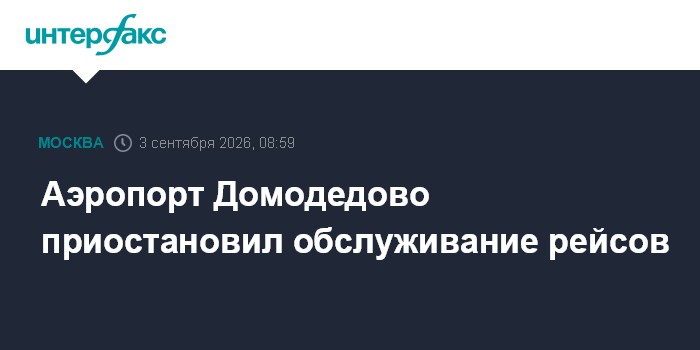 Аэропорт Домодедово приостановил обслуживание рейсов