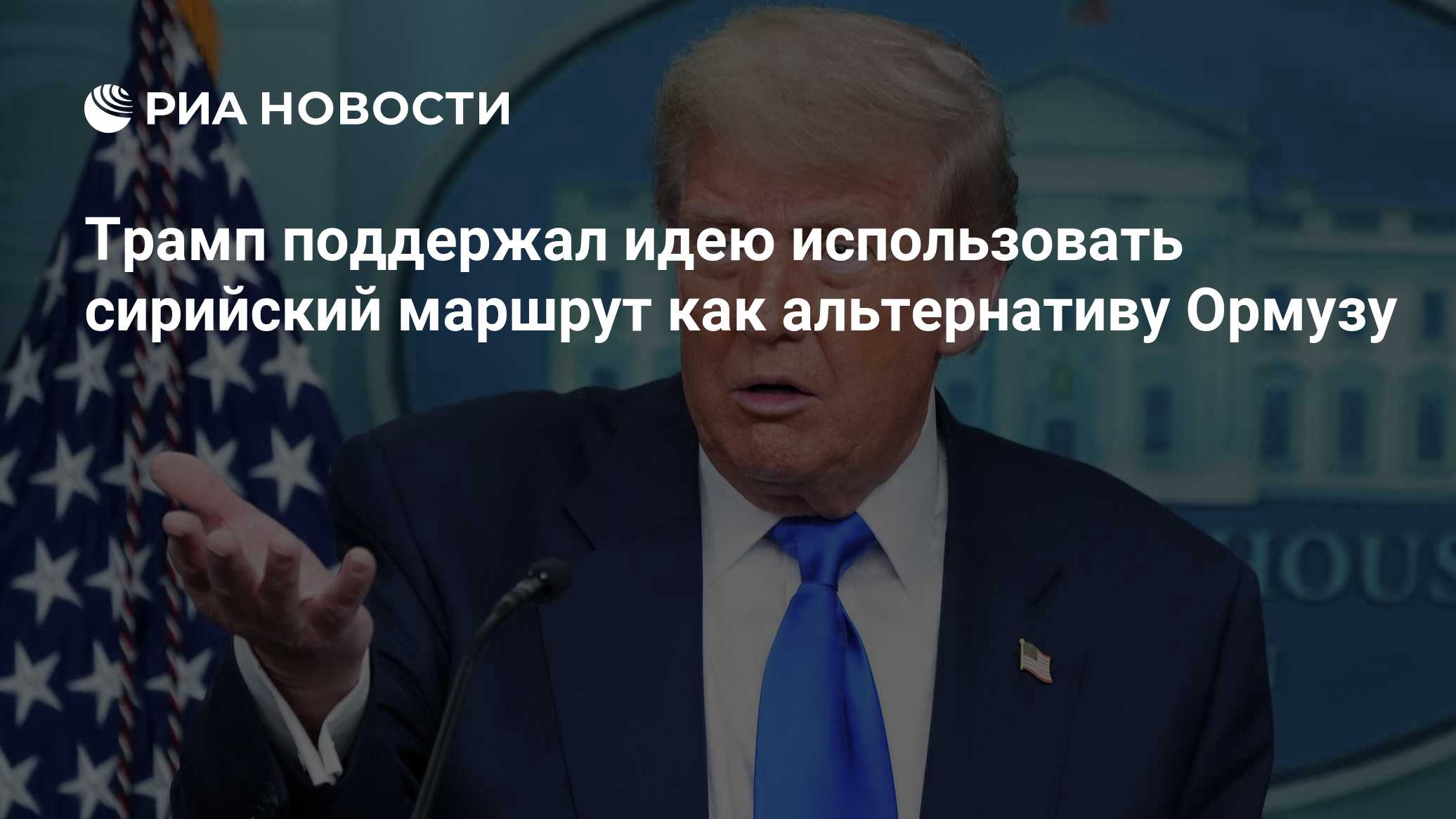 Трамп поддержал идею использовать сирийский маршрут как альтернативу Ормузу