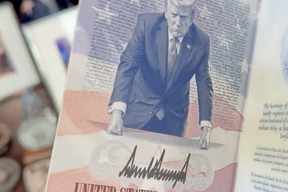 Сын Трампа показал новый паспорт с портретом отца