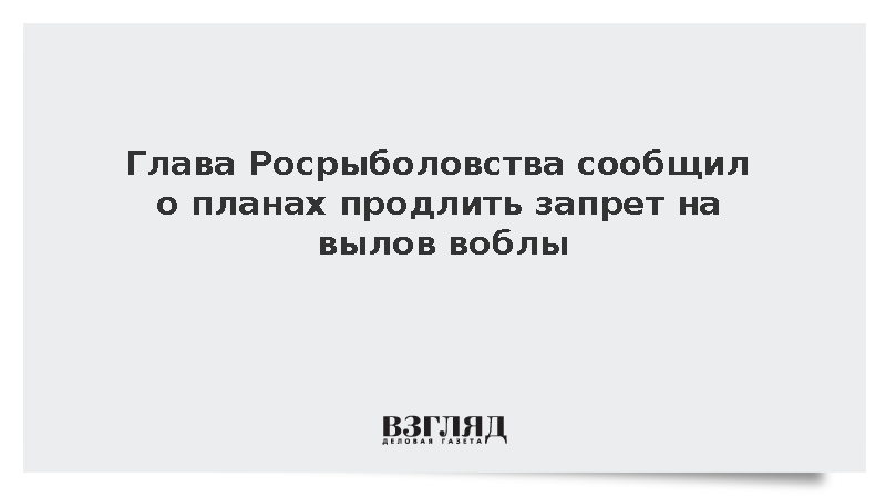 Росрыболовство заявило о планах продлить запрет на вылов воблы в России