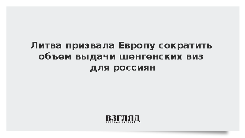 Глава МИД Литвы Будрис призвал ЕС сократить выдачу шенгенских виз россиянам