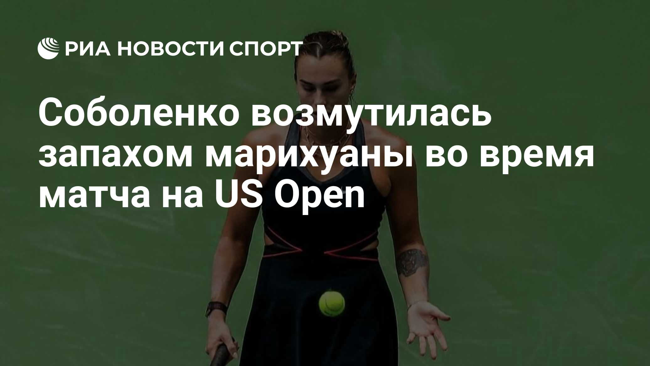 Соболенко возмутилась запахом марихуаны во время матча на US Open