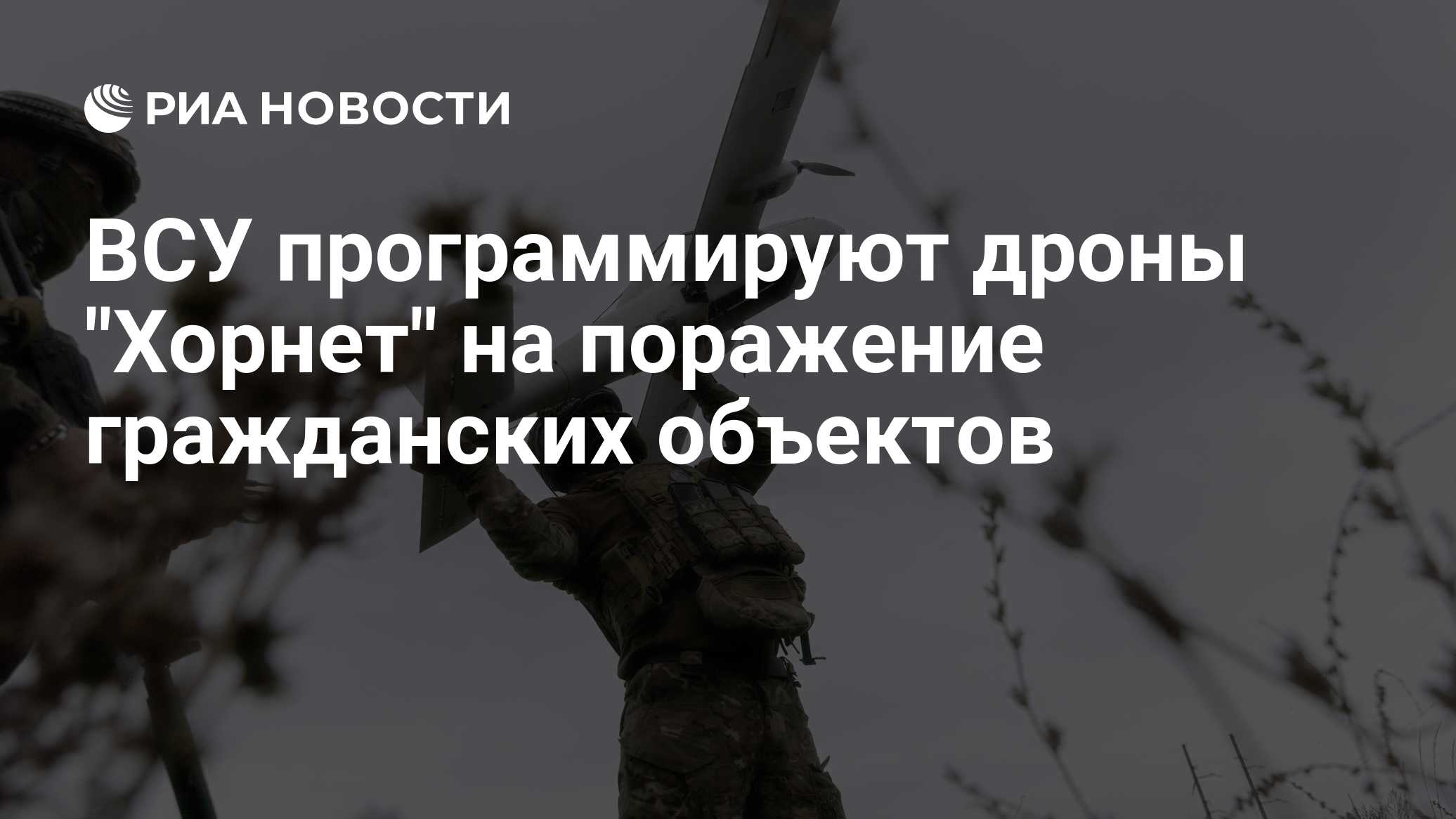 ВСУ программируют дроны "Хорнет" на поражение гражданских объектов