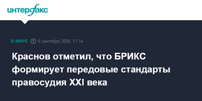 Краснов отметил, что БРИКС формирует передовые стандарты правосудия XXI века