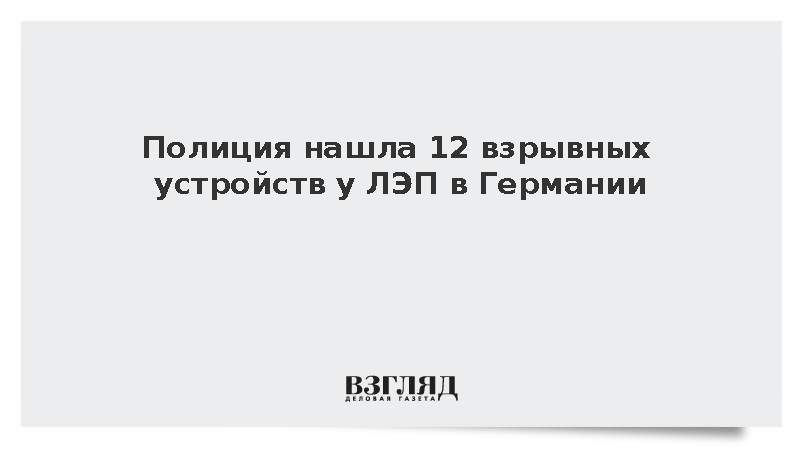 Полиция Германии обнаружила 12 взрывных устройств у ЛЭП