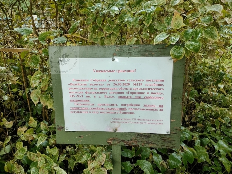В Пушкиногорском округе остановили расширение кладбища на древнем городище