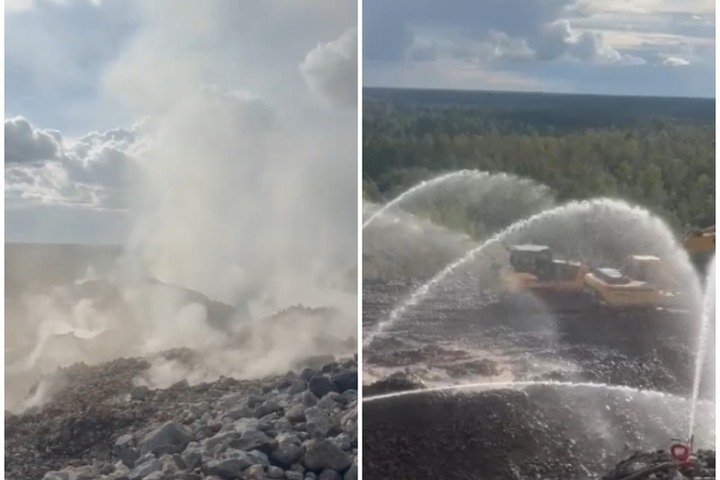 В шахте имени Кирова в Сланцах ликвидируют очаги горения на площади в 130 кв. м