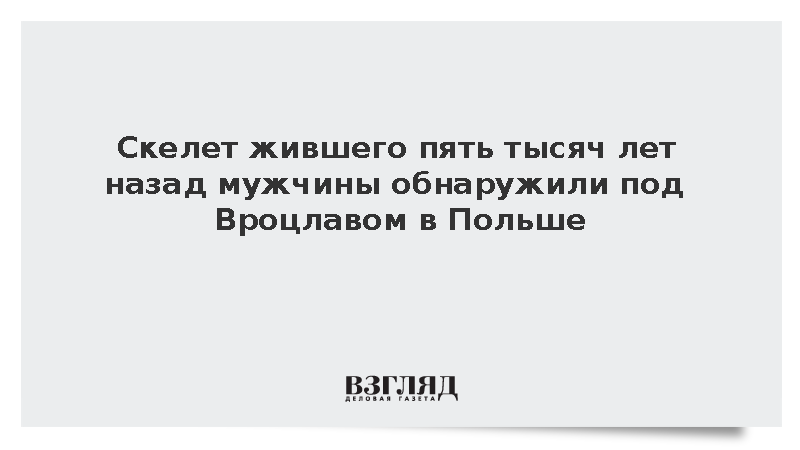 Скелет жившего пять тысяч лет назад мужчины обнаружили под Вроцлавом в Польше