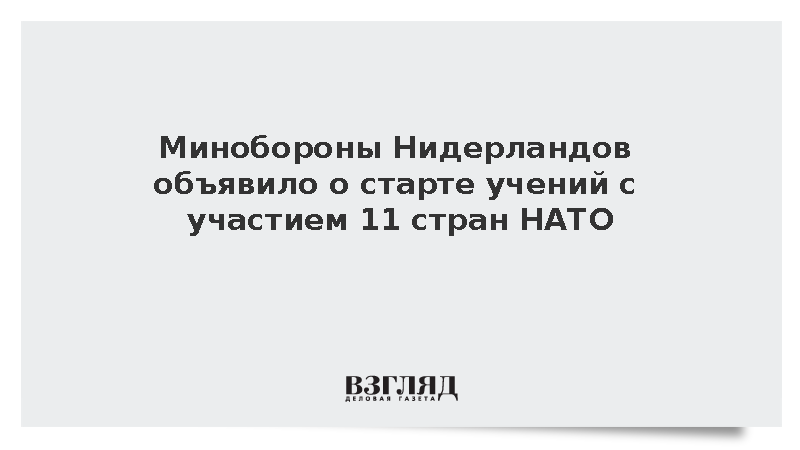 Минобороны Нидерландов объявило о старте учений с участием 11 стран НАТО