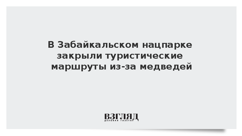 Два турмаршрута в Забайкальском нацпарке закрыли из-за медведей