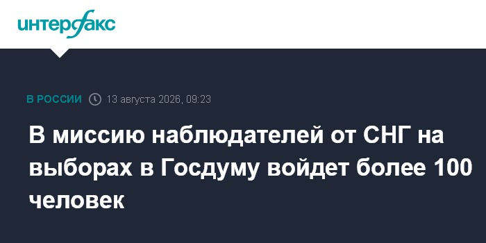 В миссию наблюдателей от СНГ на выборах в Госдуму войдет более 100 человек